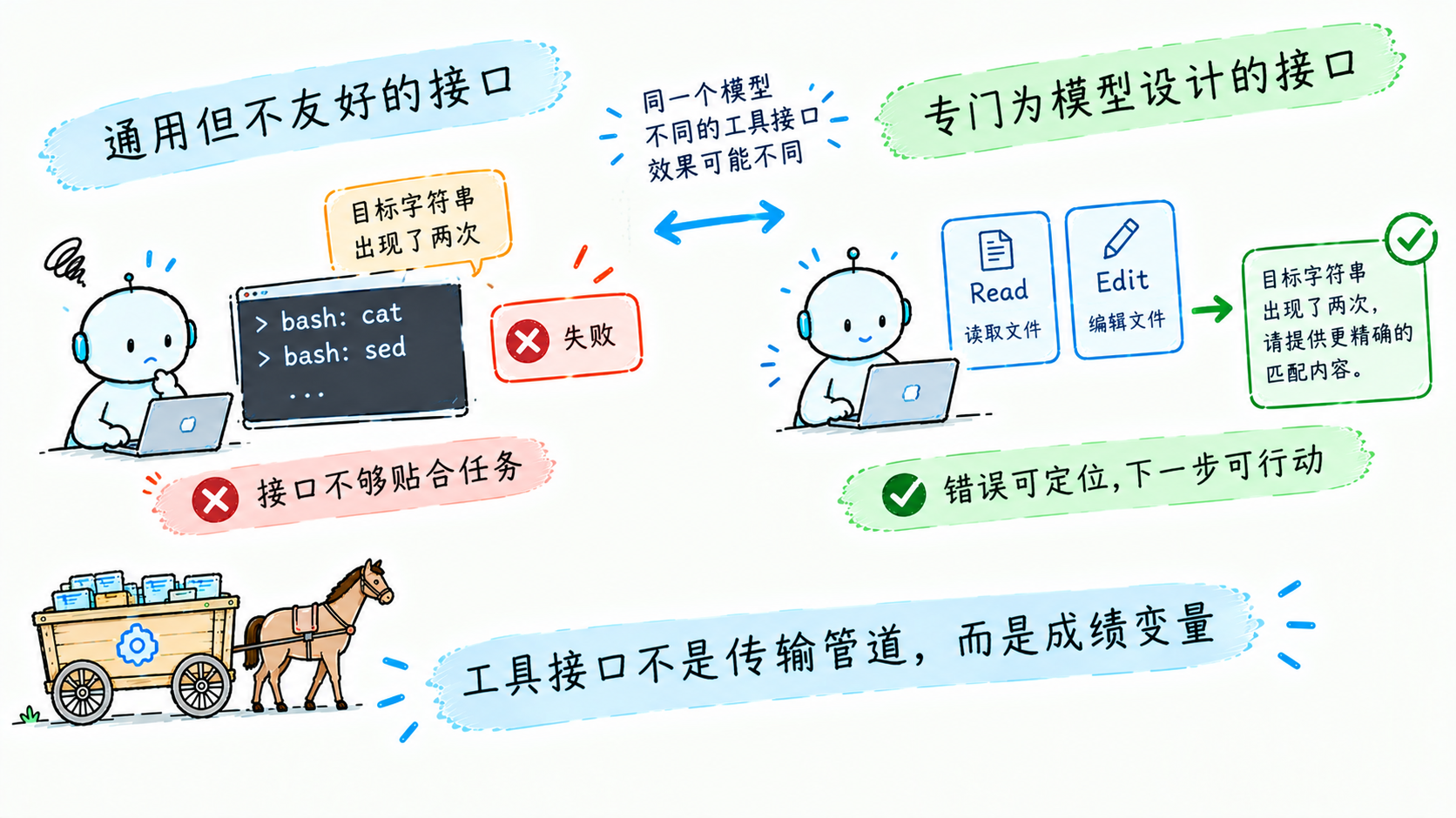 同一个模型,不同的工具接口,成绩差很多:ACI